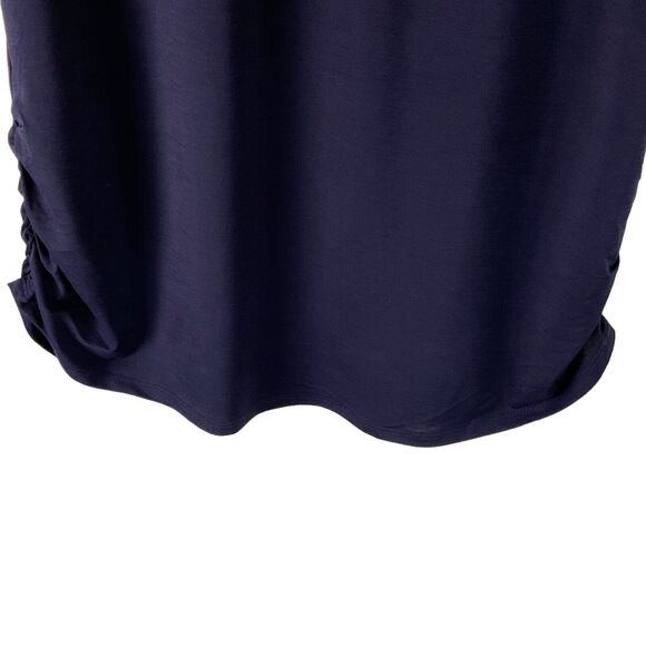 Sweet Wanderer Maternity Medium Navy Blue Embellished Neckline Blouse Top New - Picture 13 of 14